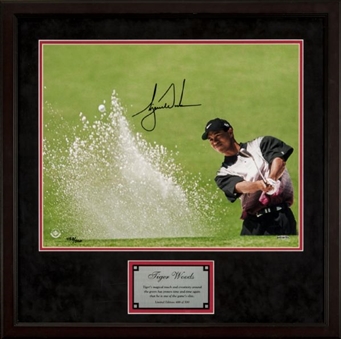 Tiger Woods “Sand Trap” Signed and Framed Limited Edition Photo – Upper Deck Authenticated 